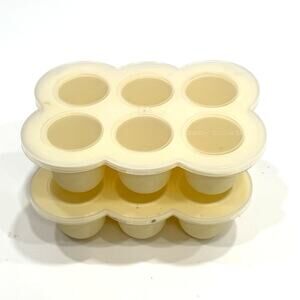 Lot of 2 Magic Bullet Baby Bullet Food Freezer Tray w/ Lid yellow Silicone